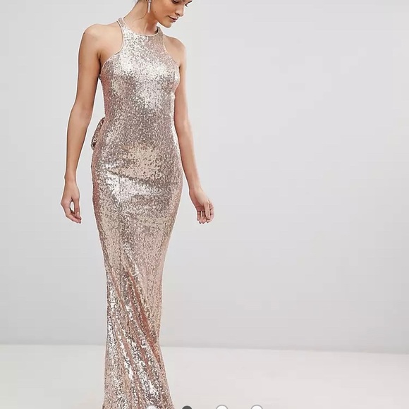 City Goddess Sequins Gown with Bow - Picture 2 of 10